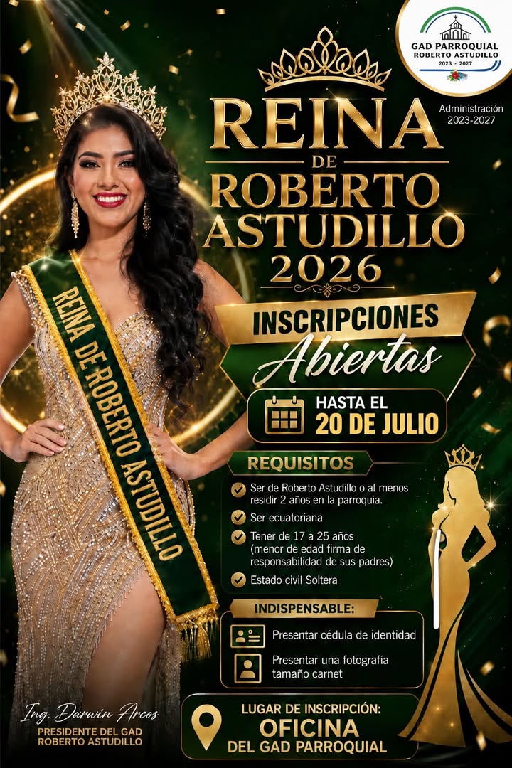 GAD Parroquial Roberto Astudillo abre inscripciones para elegir a la Reina 2026